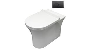 Parisi Play MK II Wall Faced Toilet Suite with Tondo Round Matte Black Flush Plate