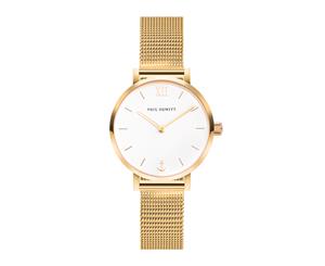 Paul Hewitt Sailor Modest Gold Case White Sand Dial Gold Mesh Strap