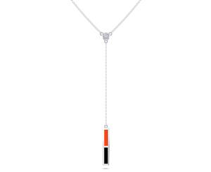 Philadelphia Flyers Diamond Y-Shaped Necklace For Women In Sterling Silver Design by BIXLER - Sterling Silver