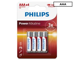 Philips AAA Alkaline Batteries 4-Pack