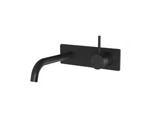 Phoenix Vivid Slimline Up Wall Basin/ Bath Mixer Set Matte Black 112-7813-10