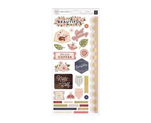 Pink Paislee - Again and Again Collection - Cardstock Stickers with Foil Accents