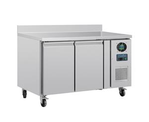 Polar Counter GN Freezer - 2 Doors 700mm with upstand - Silver