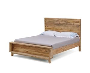 Portland Recycled Solid Pine Rustic Timber Queen Size Bed Frame