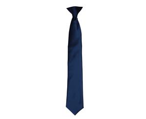 Premier Colours Mens Satin Clip Tie (Navy) - RW4407