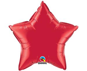 Qualatex 36 Inch Star Shaped Plain Foil Balloon (Ruby Red) - SG4547