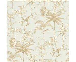 Rasch Savannah Leopard Wallpaper White/Gold (409024)