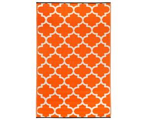 Recycled Plastic Outdoor Rug 240x300 CM Tangier Carrot and White