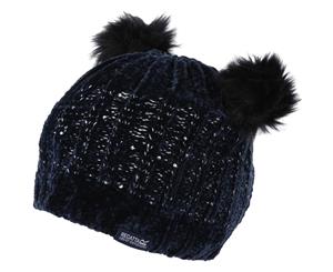 Regatta Girls Hedy Lux II Acrylic Knit Pom Pom Beanie Hat - Navy