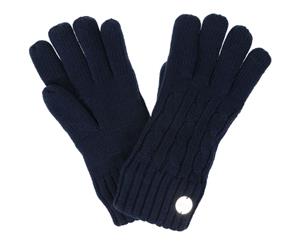 Regatta Womens/Ladies Multimix II Cable Knit Winter Walking Gloves - Navy