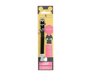 Rufus And Coco Diamante Bow Cat Collar Black