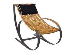 Santai Flex Teak Timber Rocker Arm Chair - Graphite - Outdoor Daybeds