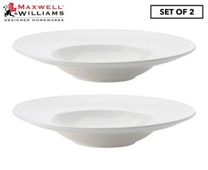 Set of 2 Maxwell & Williams 30cm White Basics Diamonds Show Plate