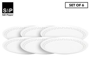 Set of 6 Salt & Pepper Lace Plate - White