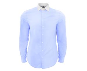 Sols Mens Belmont Long Sleeve Contrast Poplin Formal Shirt (Sky Blue) - PC2597