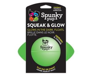 Spunky Pup Squeak & Glow Dog Toy Football 14cm (F8803)