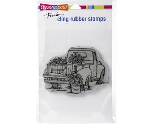 Stampendous Cling Stamps - Pup On Truck