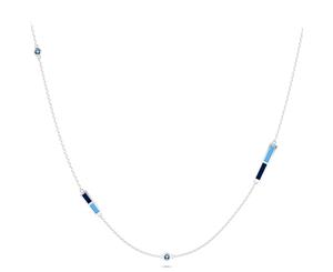 Tampa Bay Rays Topaz Chain Necklace For Women In Sterling Silver Design by BIXLER - Sterling Silver