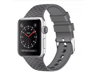 TechFlo Replacement Silicone Band Strap For Apple Watch 1 / 2/ 3 38 40mm Grey