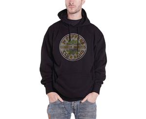 The Beatles Hoodie Sgt Pepper Vintage Logo Official Mens Pullover - Black