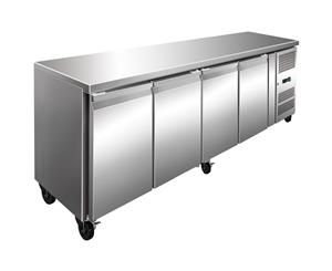 Thermaster 511L Four Door Bench Fridge - Silver