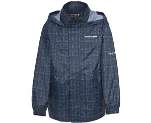 Trespass Childrens Unisex Totam Zip Up Packaway Waterproof Jacket (Navy Dash) - TP2751