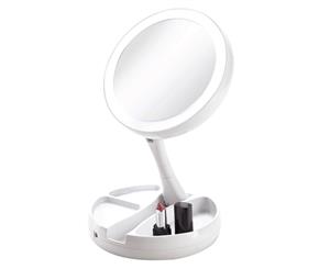 Vivitar Simply Beautiful Vanity Makeup Mirror Magnifying Double Sided w/ LED WHT