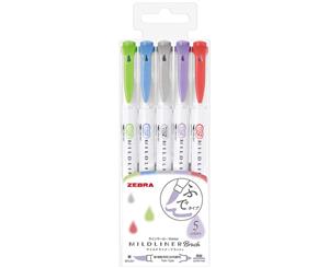 Zebra Mildliner Brush Cool and Refine colour set (5/pk) WFT8-5NC