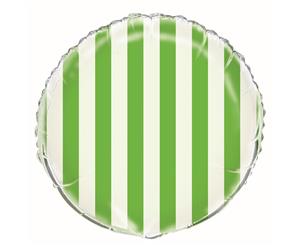 stripes Lime Green 45cm Foil Balloons - Packaged