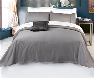 2000TC Five Star Luxury King Bed Quilt cover set -Pewter