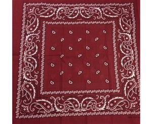 20x Bandana Paisley 100% Cotton Head Wrap Durag Bandanna Scarf Mask Bulk - Burgundy - Burgundy