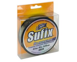 300m Spool of Sufix Supreme Monofilament Fishing Line - Dark Green Mono Line [Breaking Strain 19.4lb]