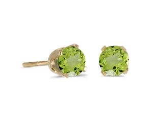 4 mm Round Peridot Screw-back Stud Earrings in 14k Yellow Gold