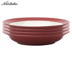 4 x Noritake Colorwvave Pasta Bowl - Raspberry