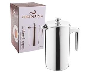 6 Cup Insulated Coffee Plunger French Press Stainless Steel Double Wall 800ml