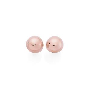 9ct Rose Gold 10mm Dome Stud Earrings