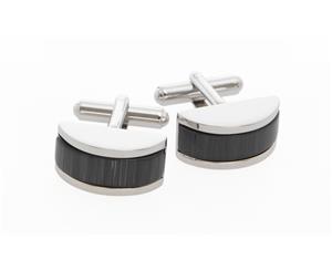 Alessandro Mother of Pearl Cufflins Charcoal