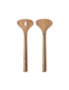 Alfredo Salad Servers Oak Wood