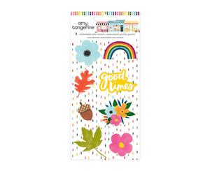 American Crafts - Amy Tan Slice Of Life Collection - Embossed Puffy Stickers