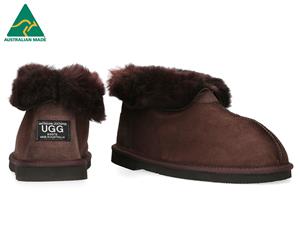 Australian Leather Womens' Ugg Slippers - Chocolate