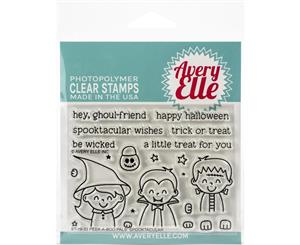 Avery Elle - Clear Stamp Set 4 inch X3 inch - Peek-A-Boo Pals Spooktacular