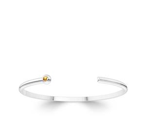 BIXLER Fine Light Citrine Cuff Bracelet For Women In Sterling Silver - Sterling Silver