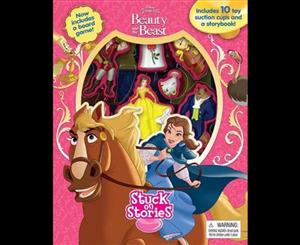 Beauty and the Beast  Stuck On Stories  Includes 10 toy suction cups board game and a storybook!