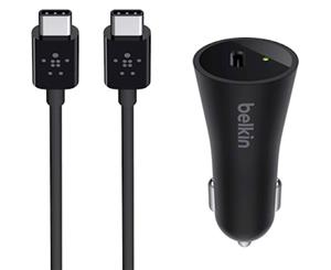 Belkin USB-C 27 Watt/3 Amp Car Charger + USB-C Cable