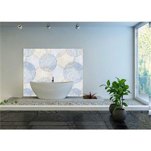 Bellessi 300 x 900 x 4mm Motiv Polymer Bathroom Panel - Beach Circles