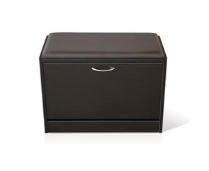 Black Wooden Shoe Cabinet Fold Organizer