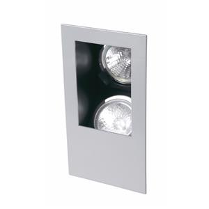 Brilliant Lighting 240V Silver Elegy Twin Fixed / Adjustable Downlight