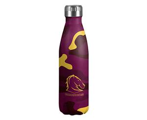 Brisbane Broncos NRL Stainless Steel Wrap Drink Bottle with Camouflage Print