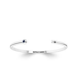 Buffalo Sabres Sapphire Cuff Bracelet For Women In Sterling Silver Design by BIXLER - Sterling Silver