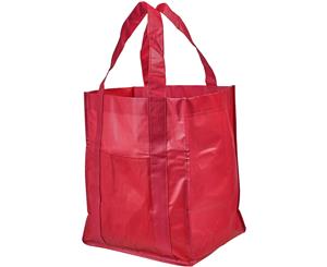 Bullet Savoy Laminated Non-Woven Grocery Tote (Pack Of 2) (Red) - PF2580